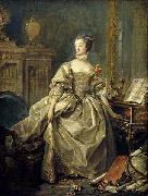 Madame de Pompadour, la main sur le clavier du clavecin Francois Boucher